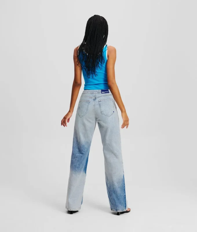 AVSLAPNADE JEANS MED FÄRGBLOCK AVSLAPNADE JEANS MED FÄRGBLOCK