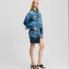 AVSLAPPNAD DENIMJACKA MED FRANSAR AVSLAPPNAD DENIMJACKA MED FRANSAR
