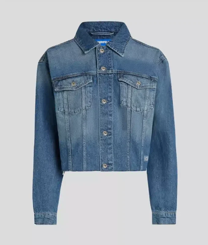 AVSLAPPNAD DENIMJACKA MED FRANSAR AVSLAPPNAD DENIMJACKA MED FRANSAR