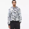 Avslappnad hoodie med monogram över hela plagget Avslappnad hoodie med monogram över hela plagget