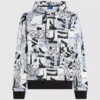 Avslappnad hoodie med monogram över hela plagget Avslappnad hoodie med monogram över hela plagget