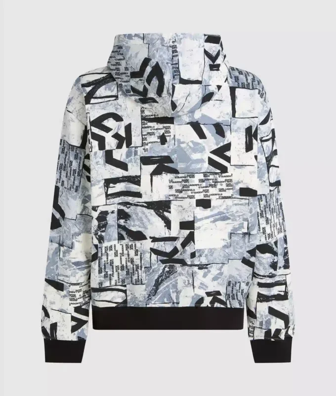 Avslappnad hoodie med monogram över hela plagget Avslappnad hoodie med monogram över hela plagget