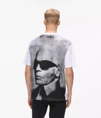 Avslappnad T-shirt med Karl-tryck
