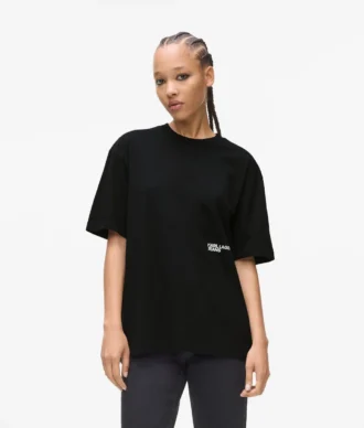Avslappnad T-shirt med Karl-tryck