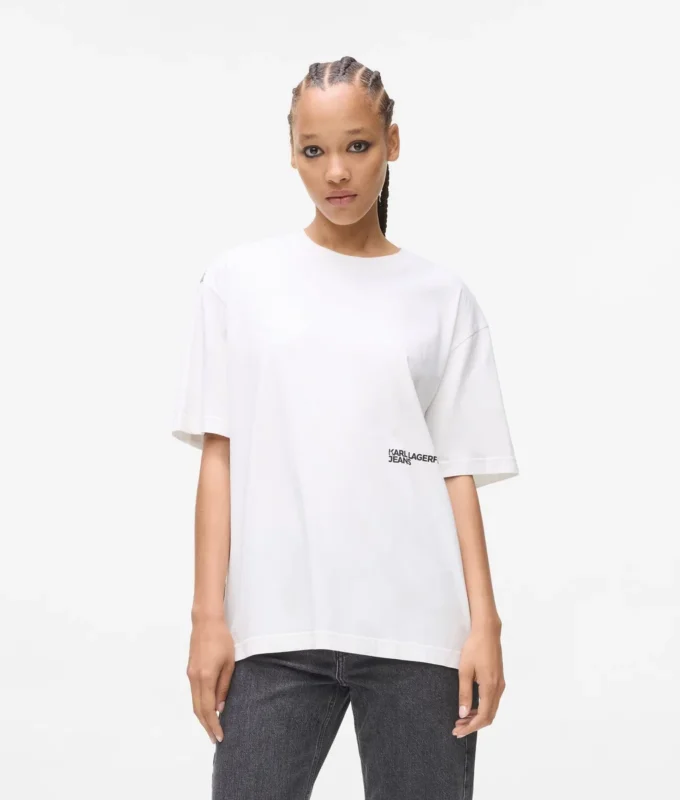 Avslappnad T-shirt med Karl-tryck Avslappnad T-shirt med Karl-tryck