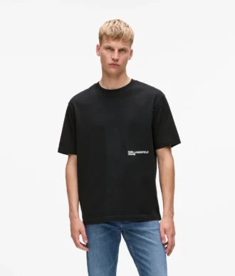 Avslappnad T-shirt med Karl-tryck