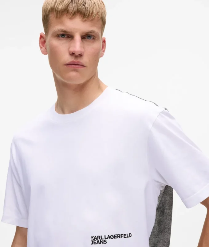 Avslappnad T-shirt med Karl-tryck Avslappnad T-shirt med Karl-tryck