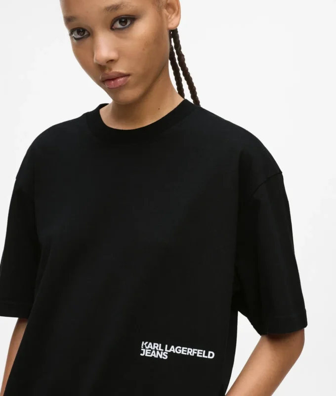 Avslappnad T-shirt med Karl-tryck Avslappnad T-shirt med Karl-tryck