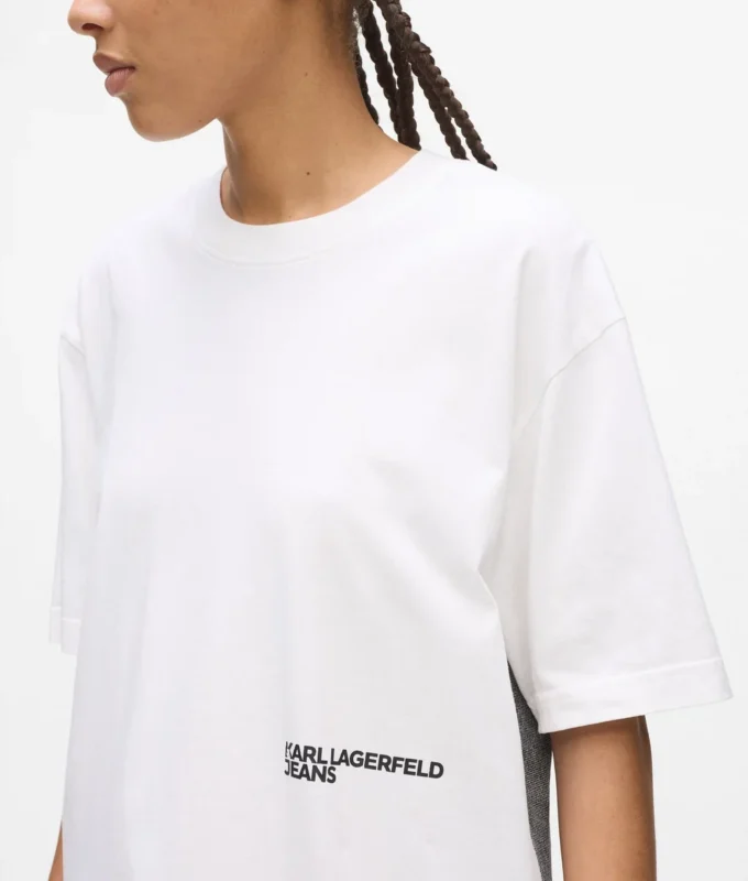 Avslappnad T-shirt med Karl-tryck Avslappnad T-shirt med Karl-tryck