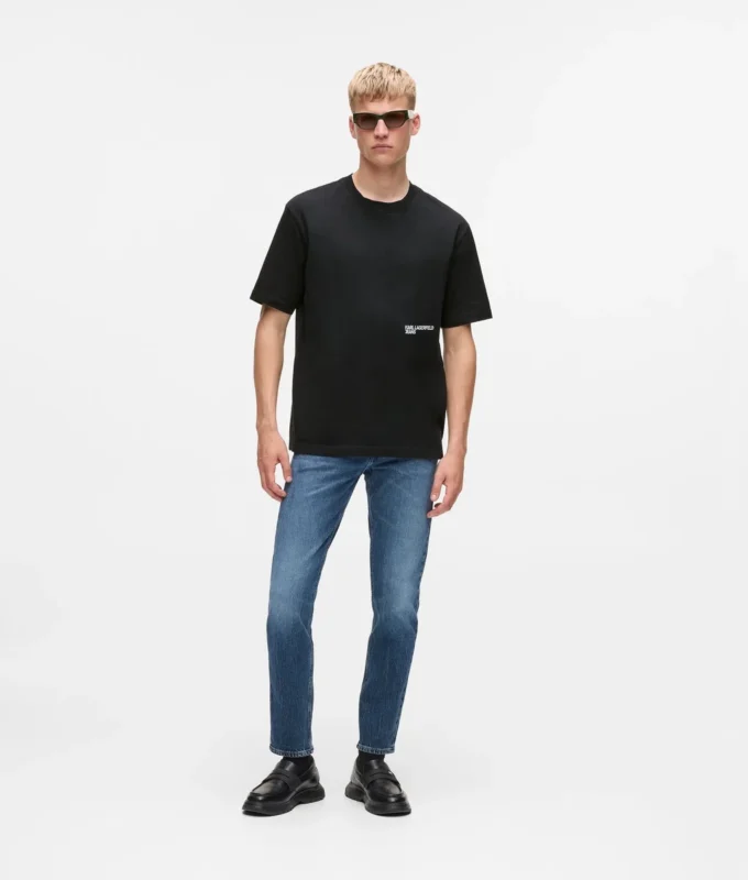 Avslappnad T-shirt med Karl-tryck Avslappnad T-shirt med Karl-tryck