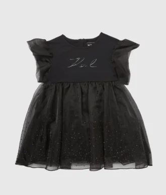 Babyklänning i mesh med strass