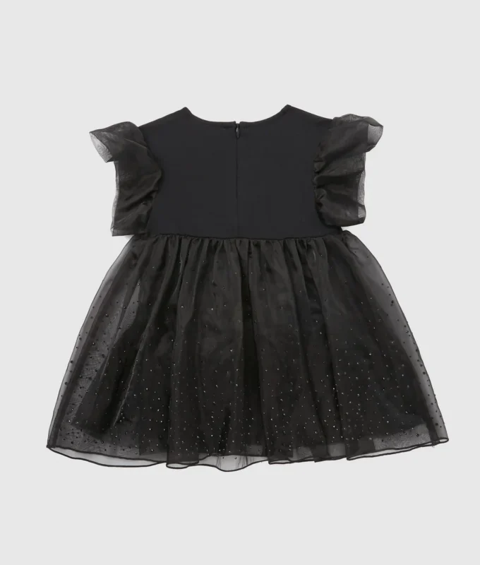 Babyklänning i mesh med strass Babyklänning i mesh med strass