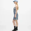 Belagd denimminikjol Belagd denimminikjol