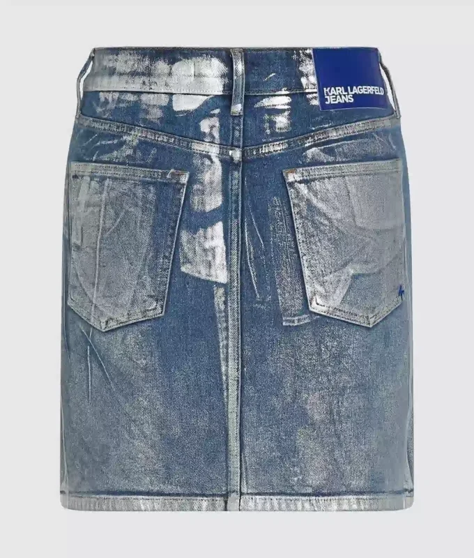 Belagd denimminikjol Belagd denimminikjol