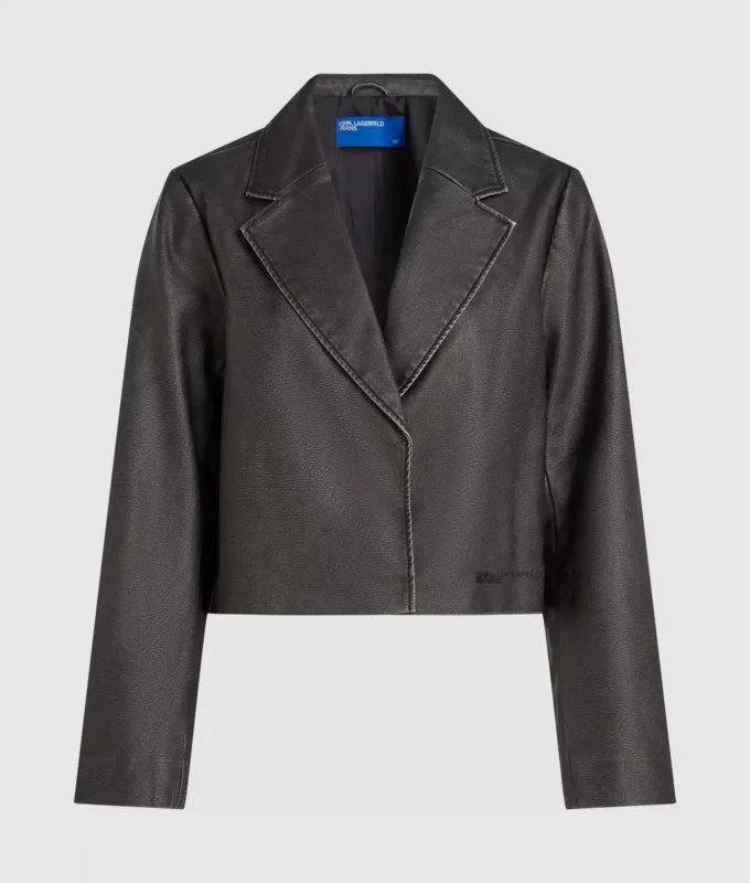 Blazer i slitet konstläder Blazer i slitet konstläder