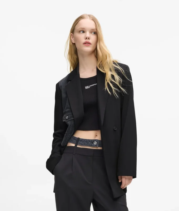 Blazer med denimpanel Blazer med denimpanel