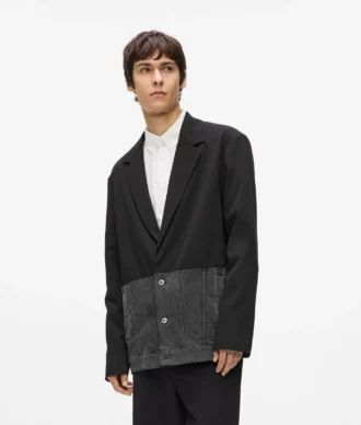 Blazer med denimpanel