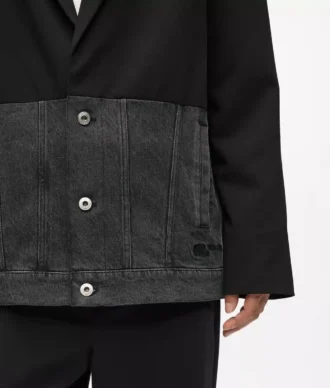 Blazer med denimpanel