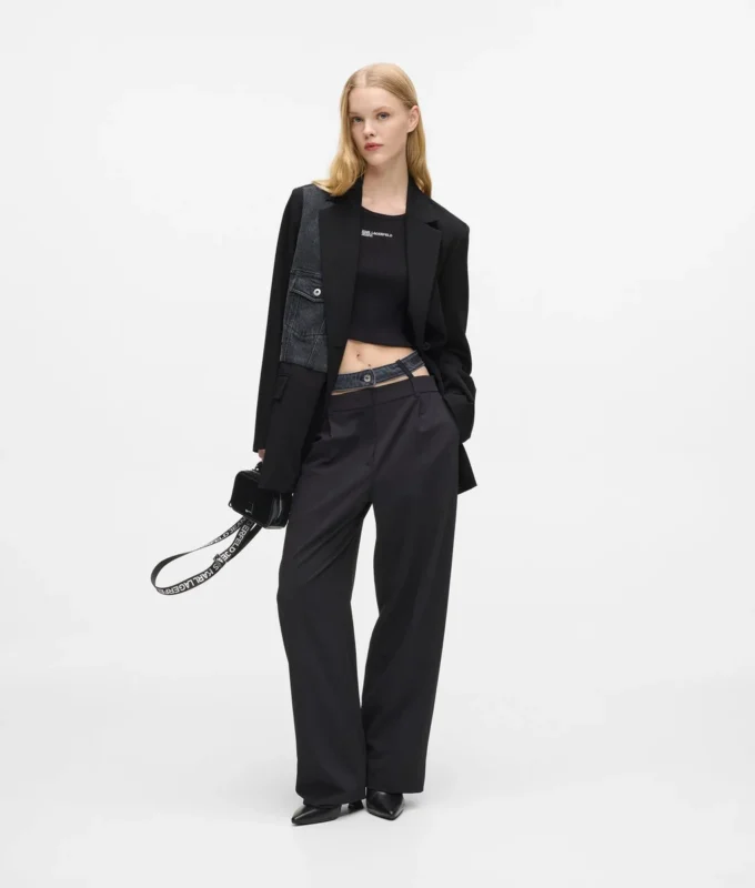 Blazer med denimpanel Blazer med denimpanel