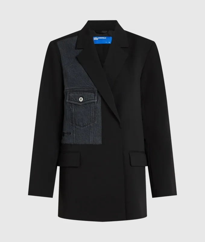 Blazer med denimpanel Blazer med denimpanel