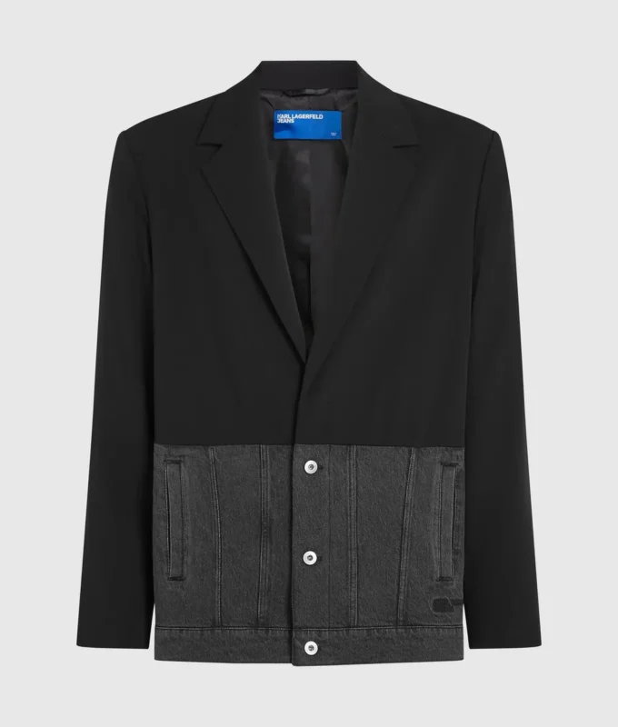 Blazer med denimpanel Blazer med denimpanel
