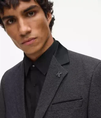 Blazer med satinkrage