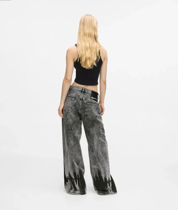 Blekt lågmidjade jeans med vida ben Blekt lågmidjade jeans med vida ben