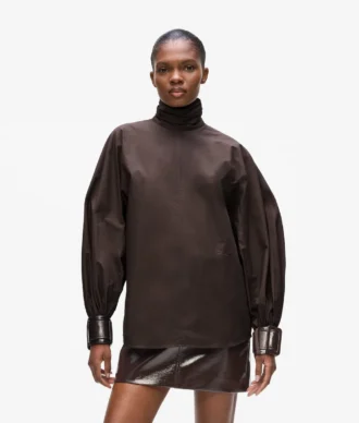 Blus med ballongärmar