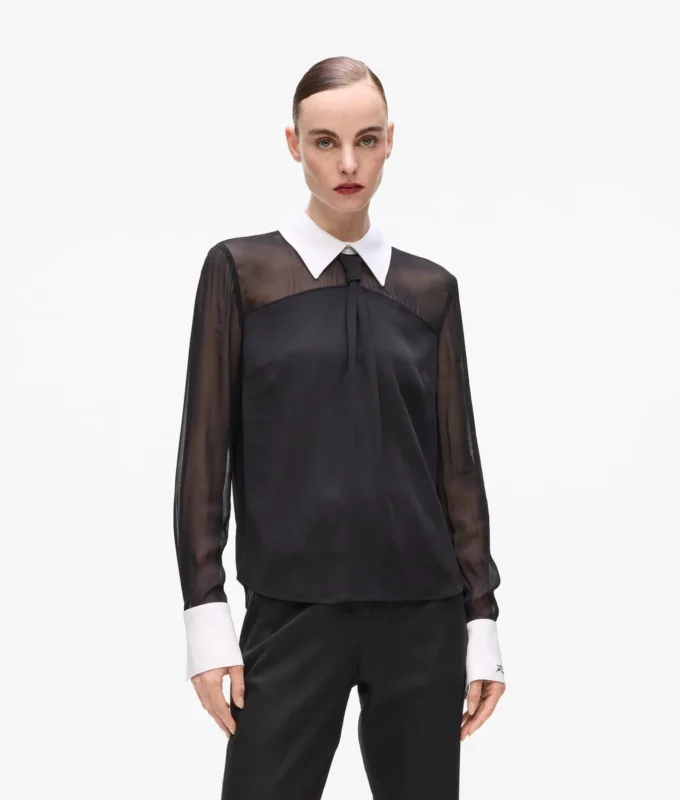 Blus med knytdetalj Blus med knytdetalj