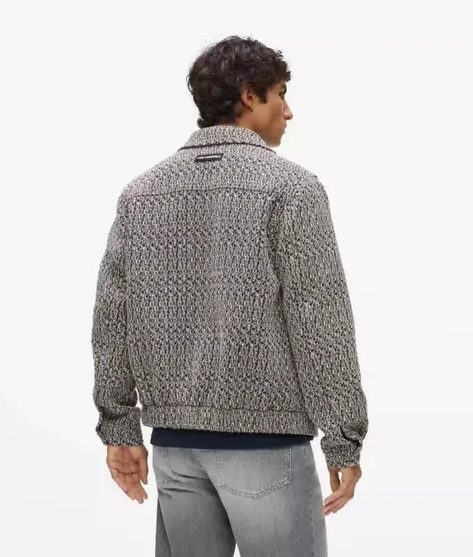 Bouclé-tweedjacka med dragkedja Bouclé-tweedjacka med dragkedja