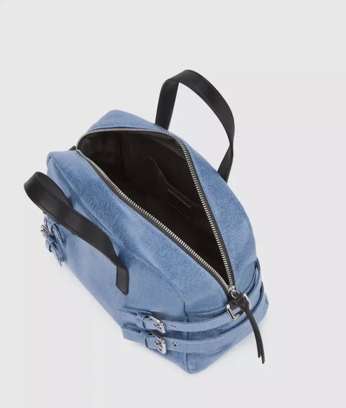 Bowlingväska i denim med spänne Bowlingväska i denim med spänne
