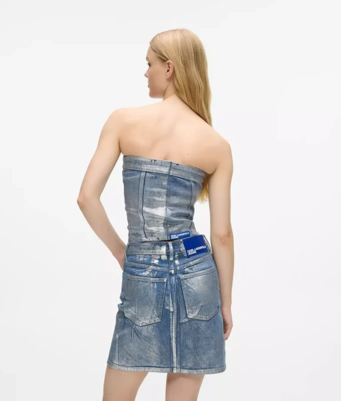 Bustier i belagd denim Bustier i belagd denim