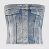 Bustier i belagd denim Bustier i belagd denim