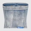 Bustier i belagd denim Bustier i belagd denim