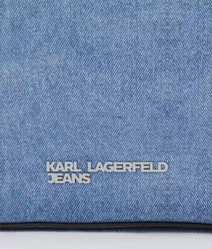 Denim axelväska med spänne