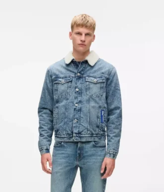 Denimjacka i shearling