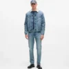 Denimjacka i shearling
