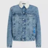 Denimjacka i shearling
