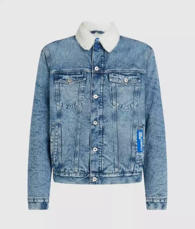 Denimjacka i shearling