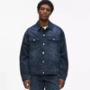 Denimjacka med monogramtryck över hela plagget Denimjacka med monogramtryck över hela plagget