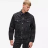 Denimjacka med monogramtryck över hela plagget Denimjacka med monogramtryck över hela plagget