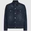 Denimjacka med monogramtryck över hela plagget Denimjacka med monogramtryck över hela plagget