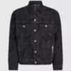 Denimjacka med monogramtryck över hela plagget Denimjacka med monogramtryck över hela plagget