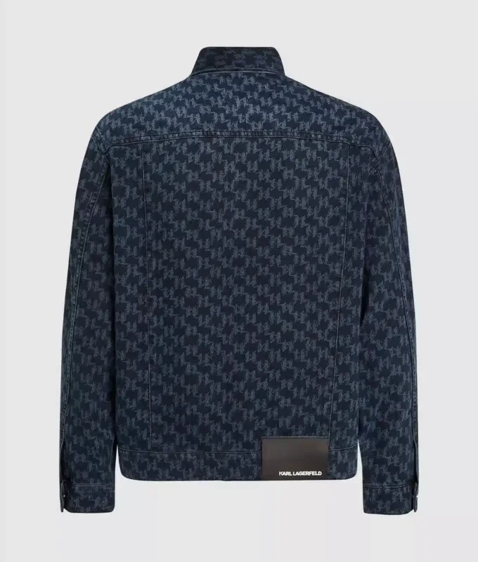 Denimjacka med monogramtryck över hela plagget Denimjacka med monogramtryck över hela plagget