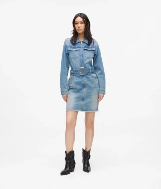 Denimklänning med bälte