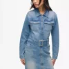Denimklänning med bälte Denimklänning med bälte