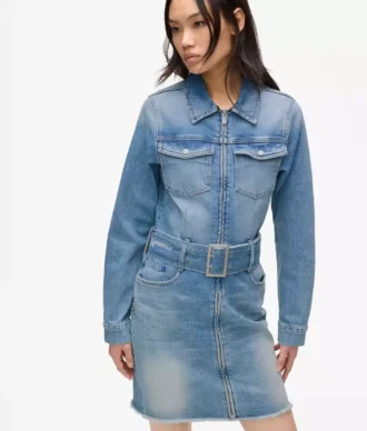 Denimklänning med bälte