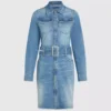 Denimklänning med bälte Denimklänning med bälte