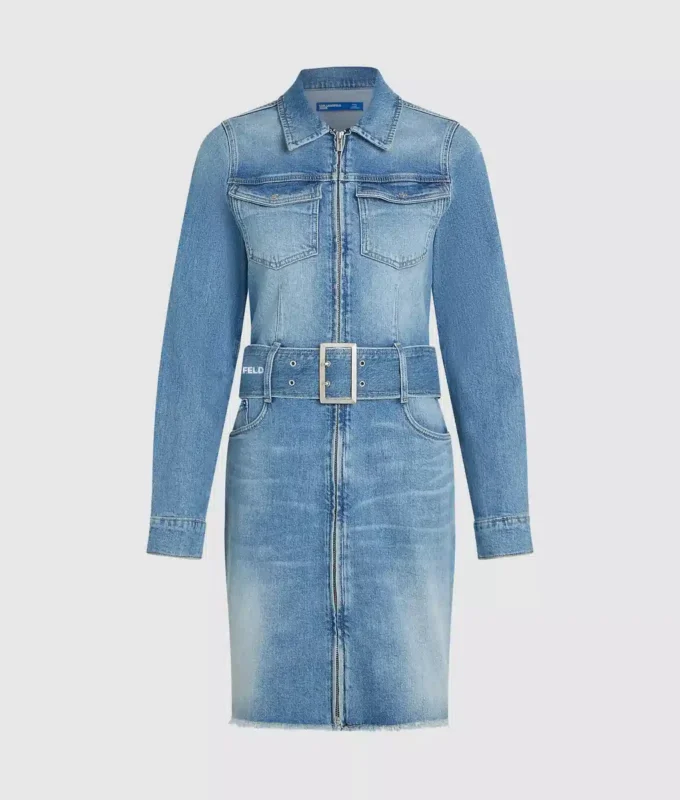 Denimklänning med bälte Denimklänning med bälte