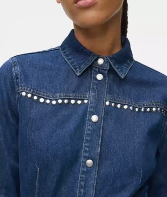 Denimklänning med nitar